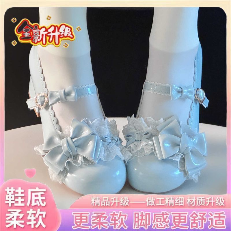 P lolita bow lace high heels