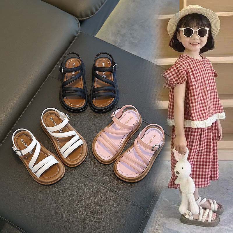 P children's girls sandals students cute versatile foreign style open-toed temperament summer new fashion Korean version of princess sandals
