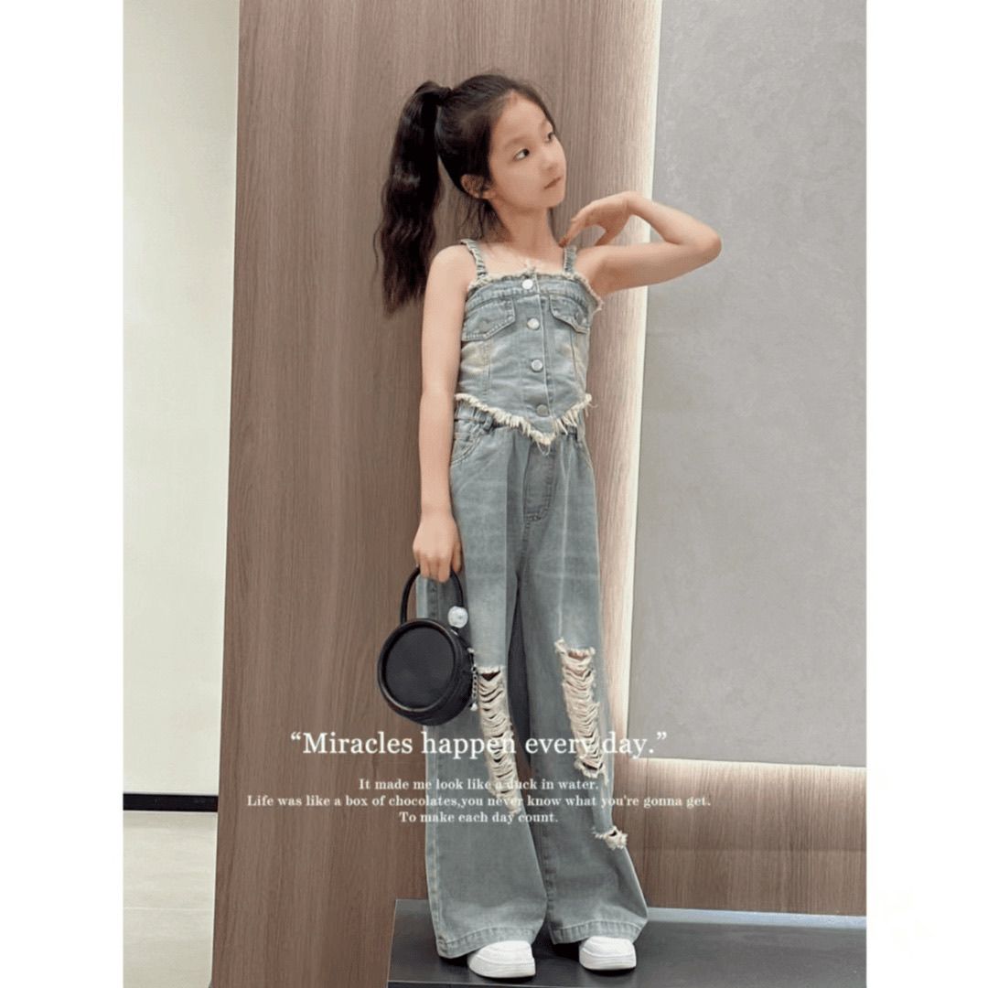 P summer denim suit