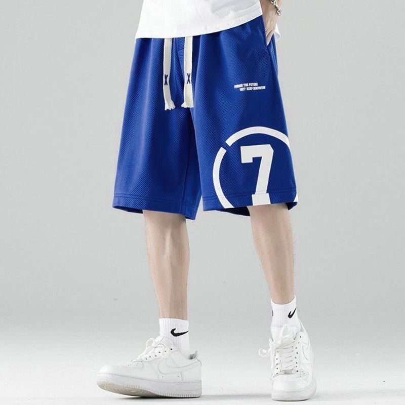 P boys summer Internet celebrity shorts medium pants cotton elastic five-point pants