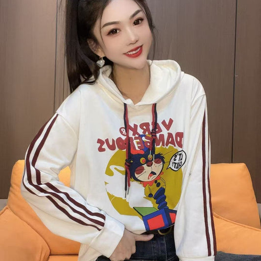 P print hooded sweater