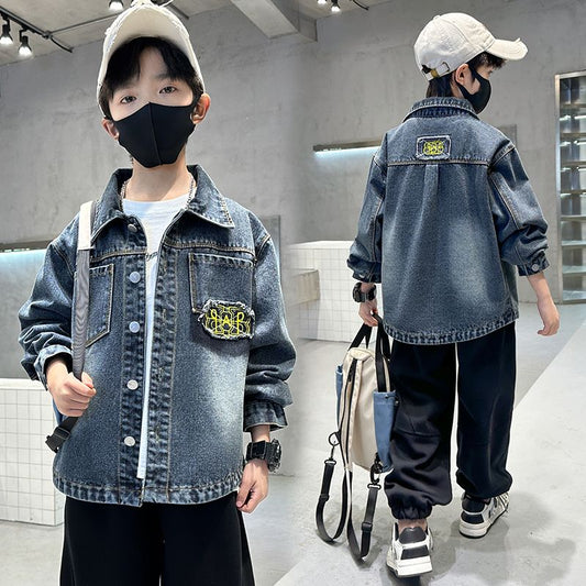 A children's denim jacket baby foreign Korean version of boys' handsome children's jacket spring and autumn models