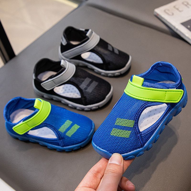 P children's net sandals summer new bag head soft sole casual shoes boys sports shoes primary school students baby sandals