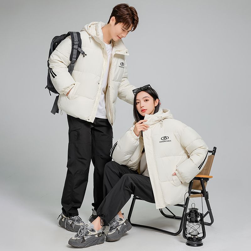 A new American winter striped couple thickened loose cotton-padded jacket bread warm and explosive cotton-padded jacket
