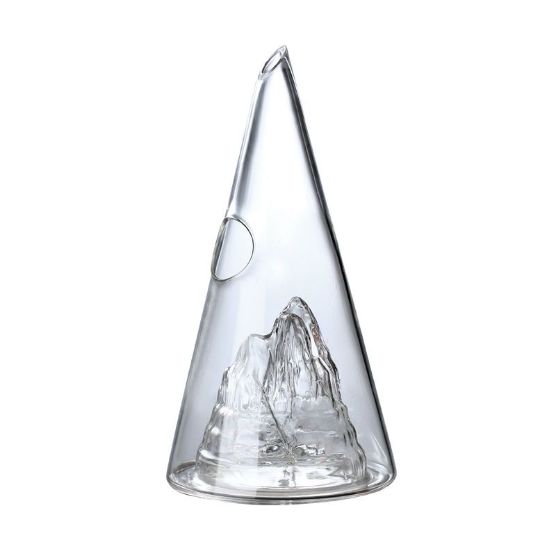 Pyramid wine decanter, mountain peaks, waterfalls, red wine dispenser, creative and minimalist wine pouring device, glass wine pot - Mixbatch
