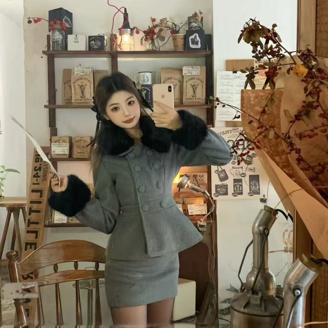 A skirt suit