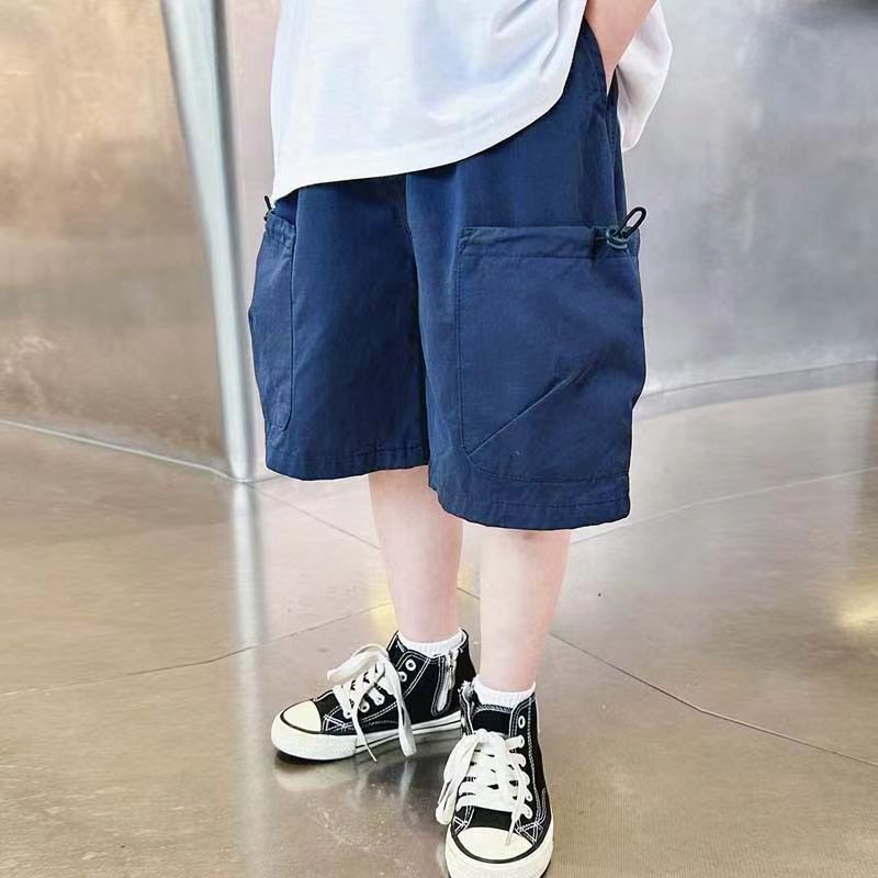 P summer new boys tooling pure cotton shorts thin boys five-point pants middle pants wearing foreign trend