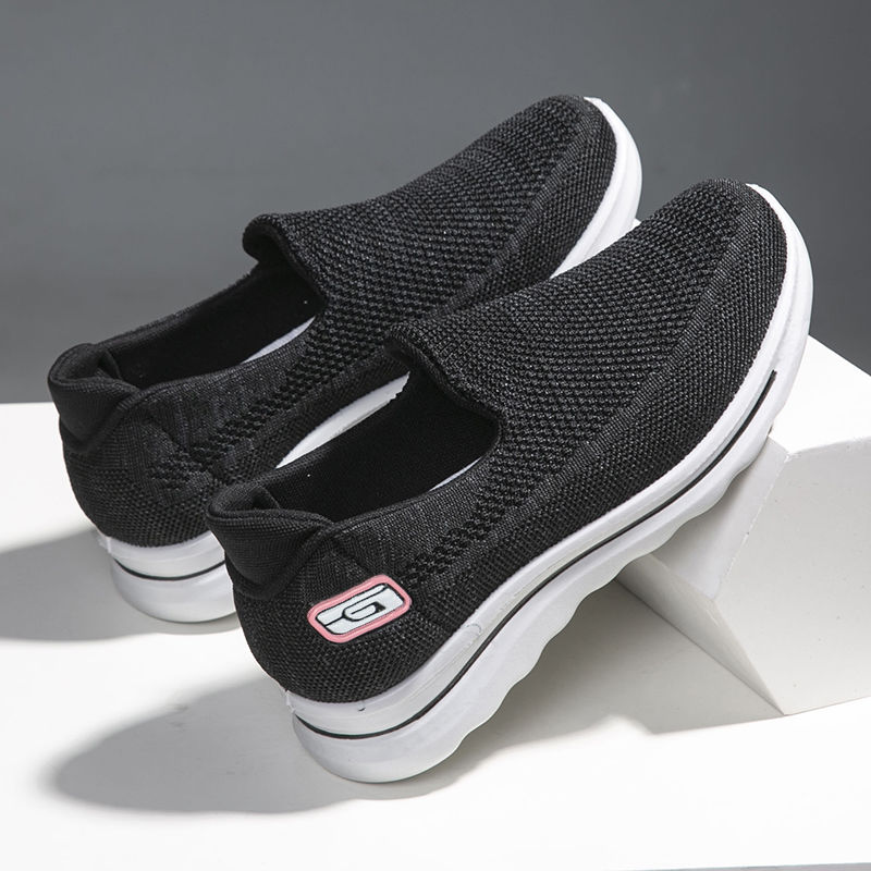 P New middle-aged and elderly mother's shoes, one foot, old man shoes, women's anti-slip soft-soled mesh walking shoes, old Beijing cloth shoes women - Mixbatch