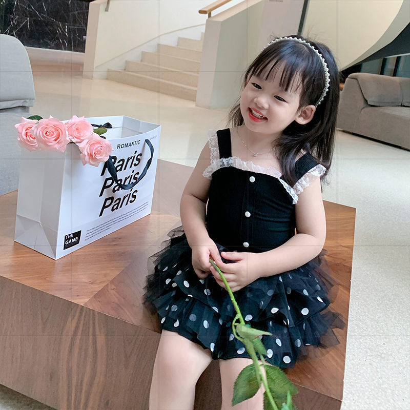 P women's pure cotton vest summer dress foreign Korean version baby girl summer thin casual versatile children's suspender top