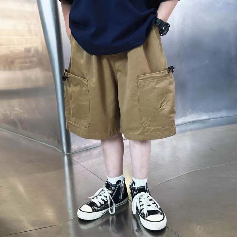 P summer new boys tooling pure cotton shorts thin boys five-point pants middle pants wearing foreign trend