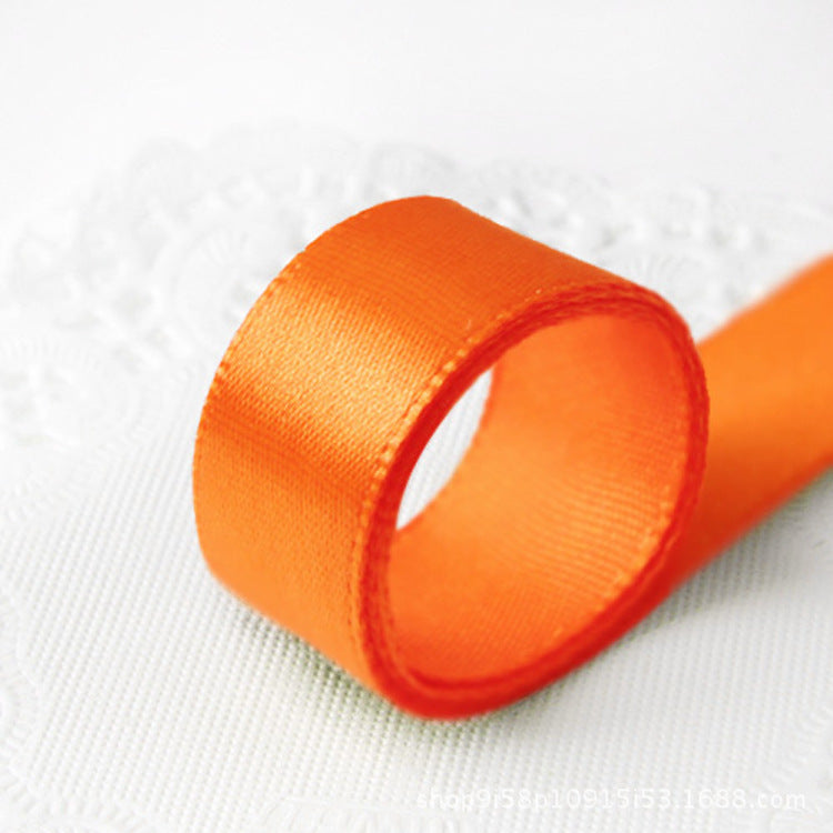 A Bright orange polyester belt packaging gift box webbing spot packaging ribbon clothing accessories silk belt 25 yards/roll MOQ: 50 ROLL - Mixbatch