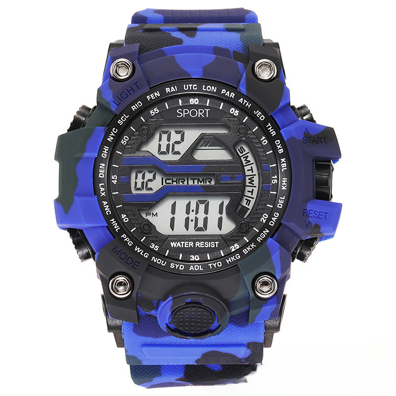 A big mud king with the same life waterproof electronic watch men's students teen trend wolf warrior outdoor sports watch