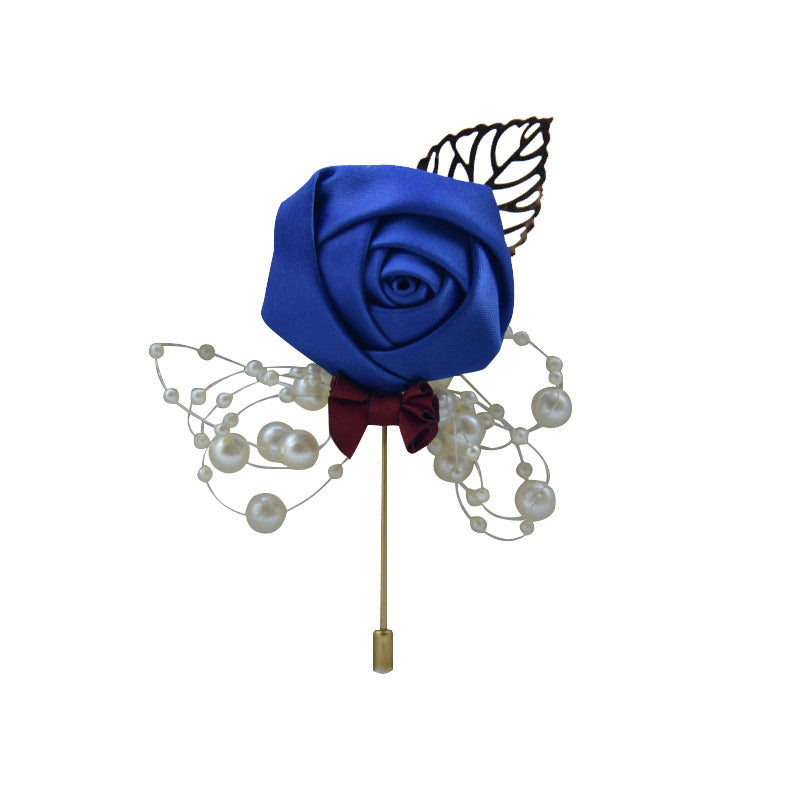 A Wedding bride and groom corsage jewelry rose placket simulation flower, meeting, brooch, suit, collar pin, collar flower - Mixbatch