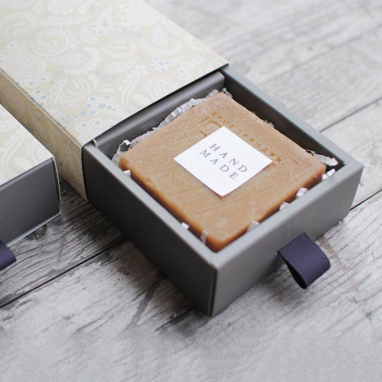 A square creative classical tea drawer packaging gift box spot Korean version small gift handmade soap pulling paper box MOQ: 100PIECE - Mixbatch