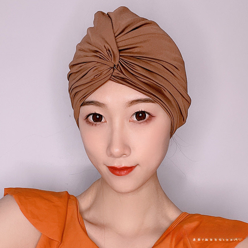 A korean new swim cap women's long hair fashion adult beach hat oversized bula head ladies hot spring swimming cap