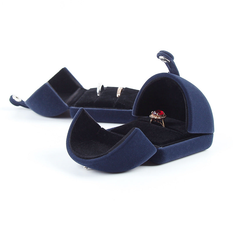A flannel jewelry box