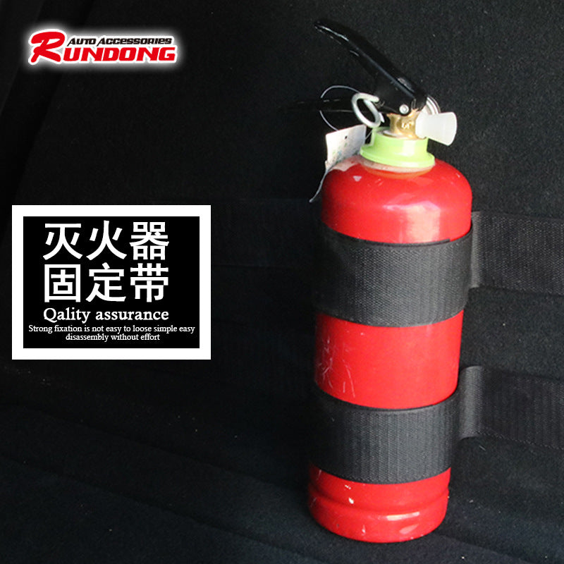 A fire extinguisher strap