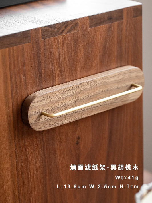 حامل ورق ترشيح من خشب الجوز الأسود الصلب والنحاس