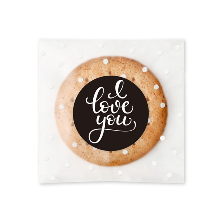 A simple color round rose red thank you sticker Valentine's Day chocolate sticker packaging box sticker 3 stickers/sheet MOQ; 100 SHEET - Mixbatch