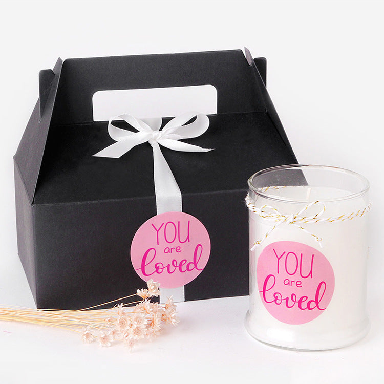 A simple color round rose red thank you sticker Valentine's Day chocolate sticker packaging box sticker 3 stickers/sheet MOQ; 100 SHEET - Mixbatch