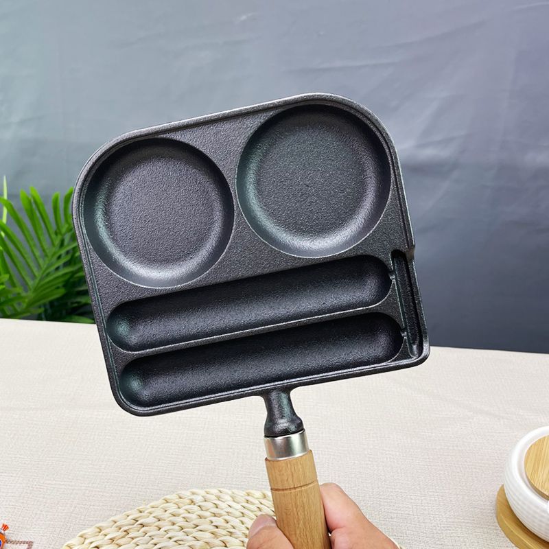 Cast iron sausage pot, 2-in-1, egg fryer, uncoated, household sausage maker, sausage grilling machine, breakfast egg frying mold - Mixbatch