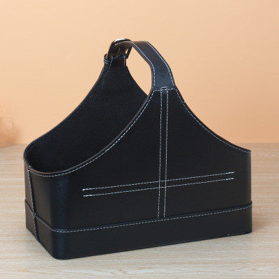 A leather portable basket gift packaging fruit storage basket wine basket