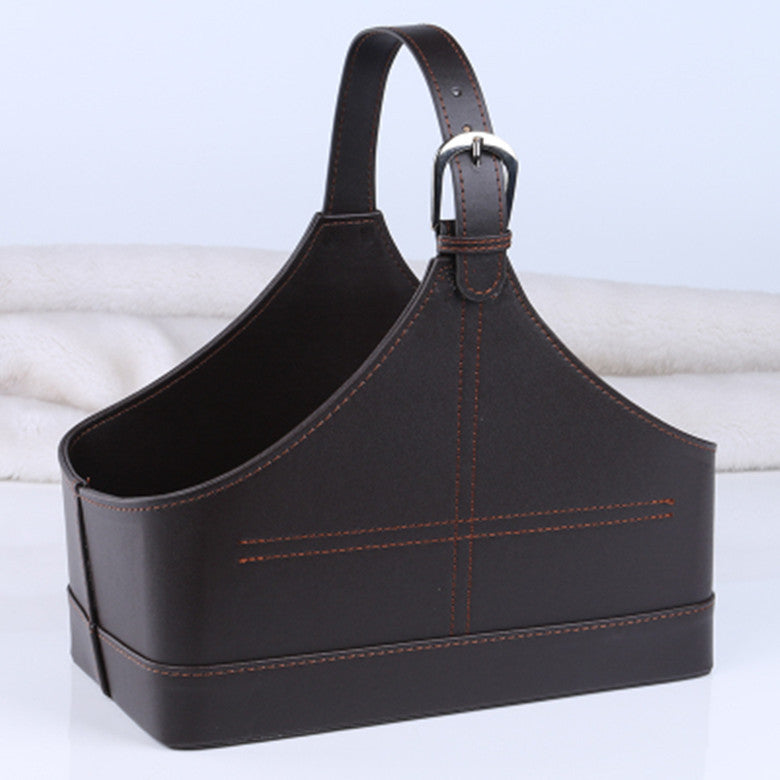 A leather portable basket gift packaging fruit storage basket wine basket