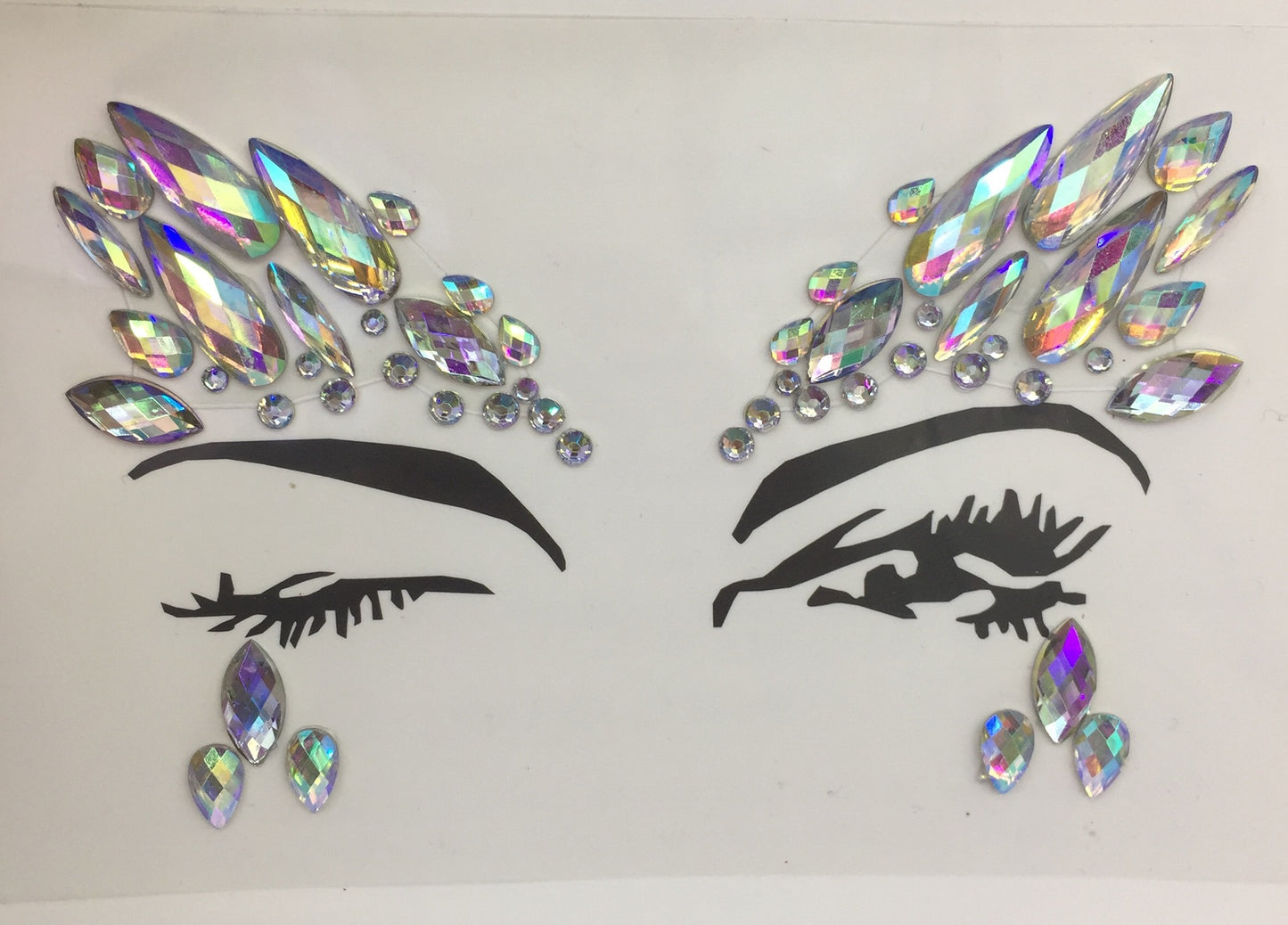 A face sticker diamond tattoo sticker diamond face decoration sticker gem adhesive eye sticker environmental protection music festival face sticker eyebrow diamond - Mixbatch