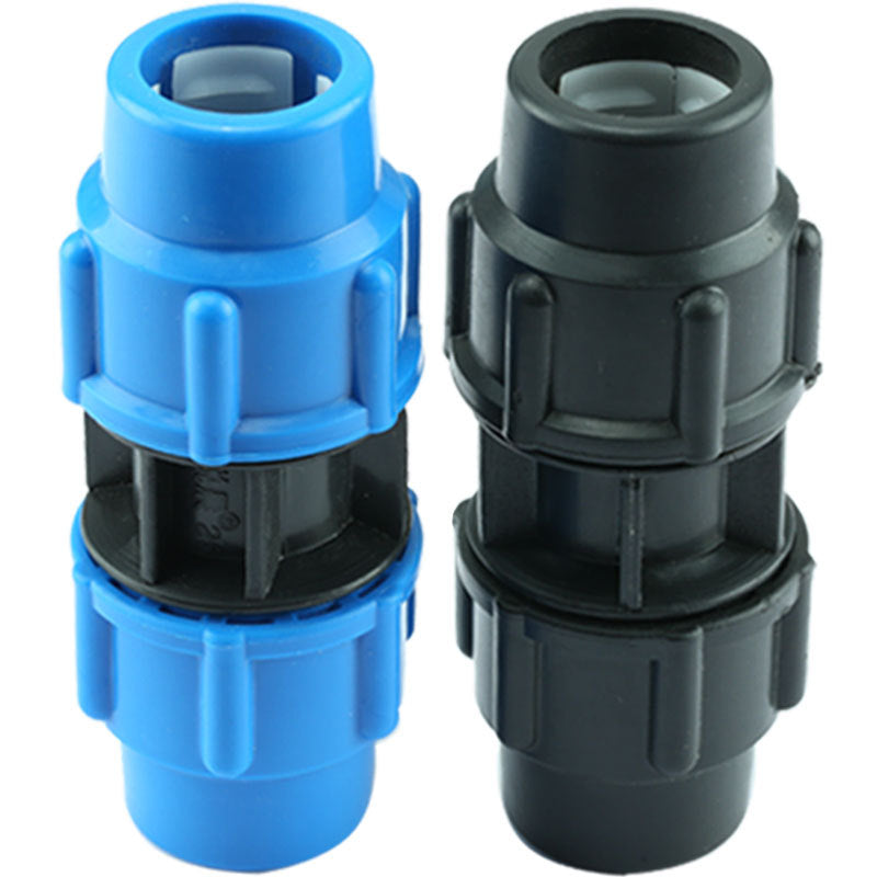 A black PE fast direct tap water plastic water pipe fast direct head plastic direct connector quick connection