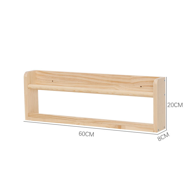 P Solid wood wall-mountedShelf Picture book shelf Children's bookshelf