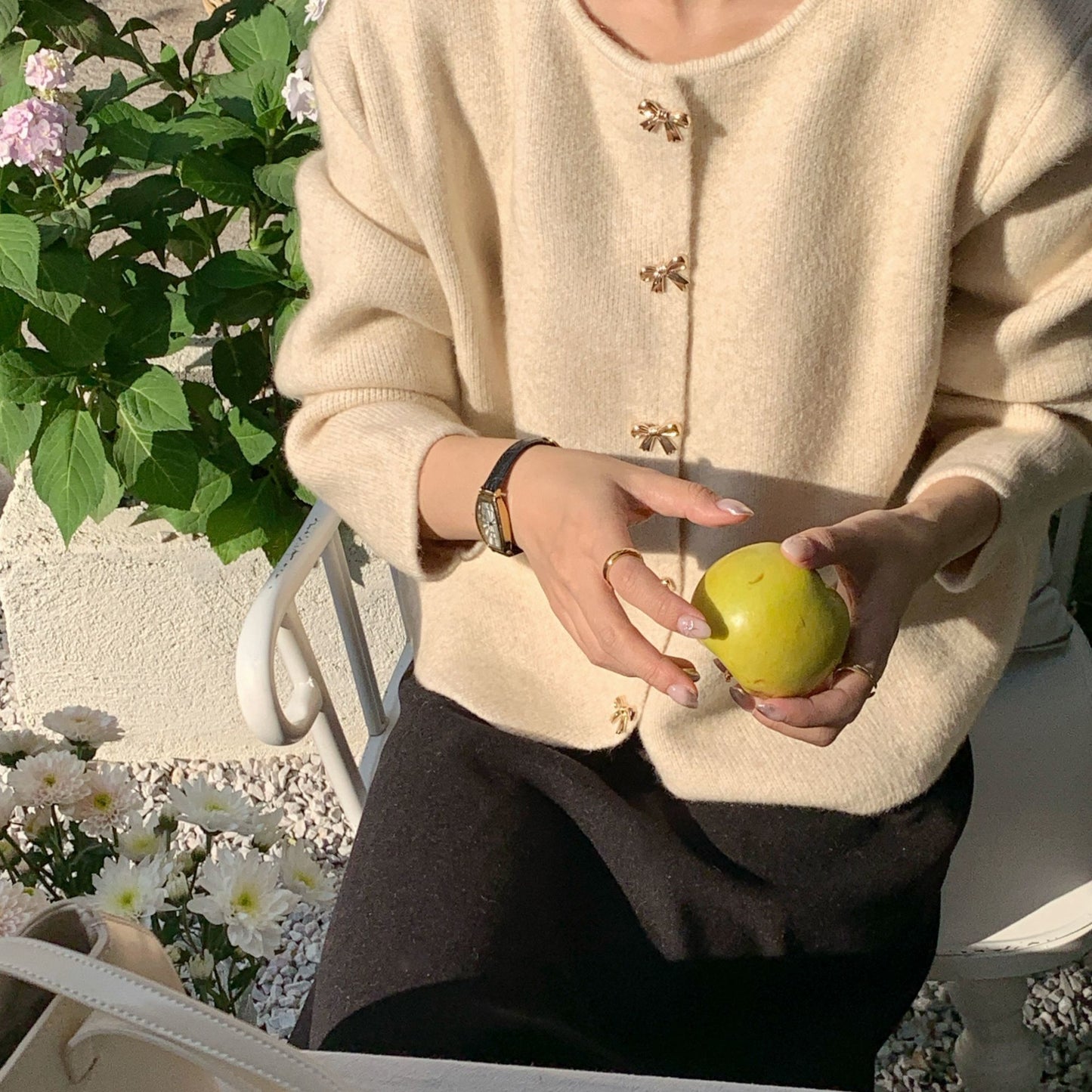 P Butterfly Button Sweater