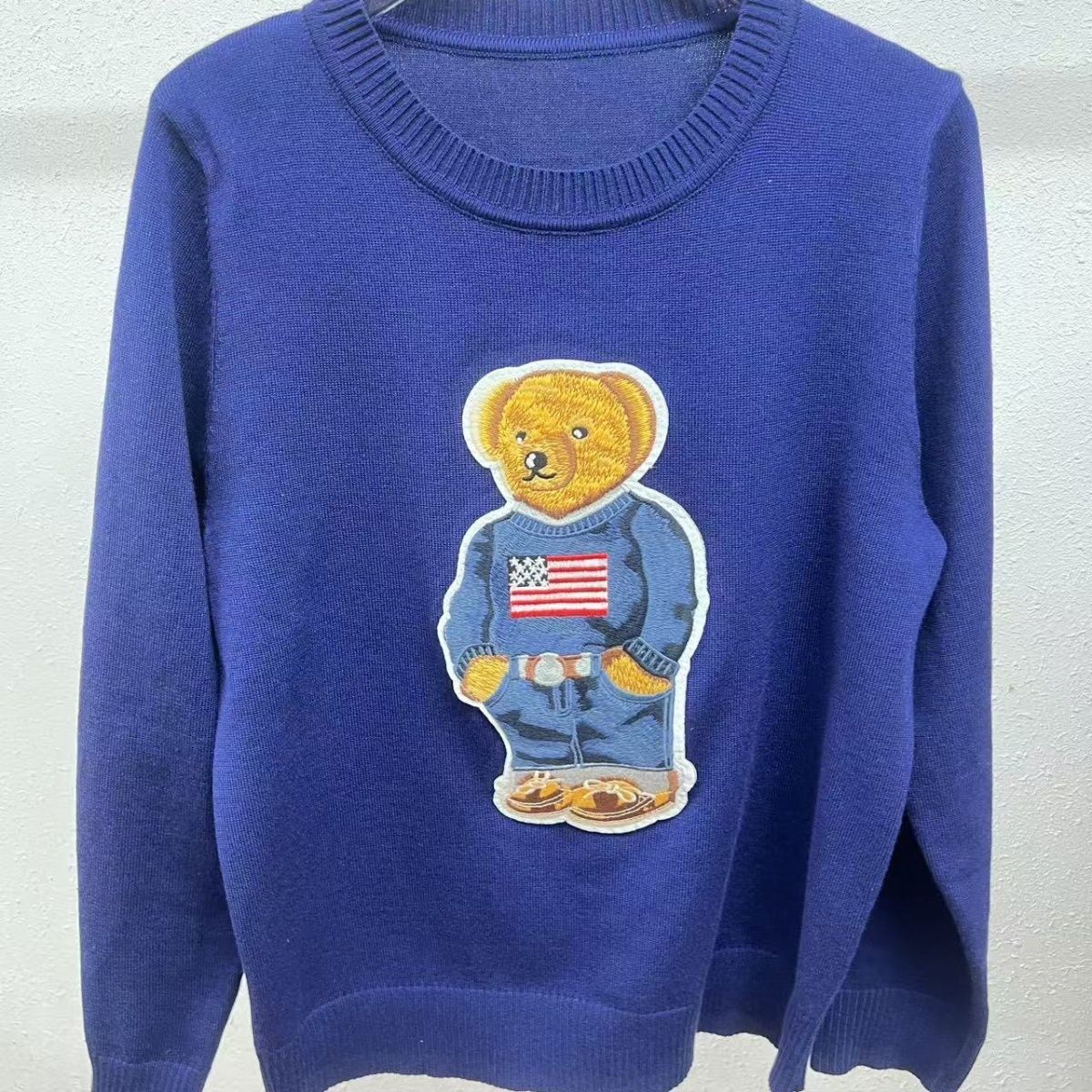 P Embroidered Cartoon Crew Neck Top