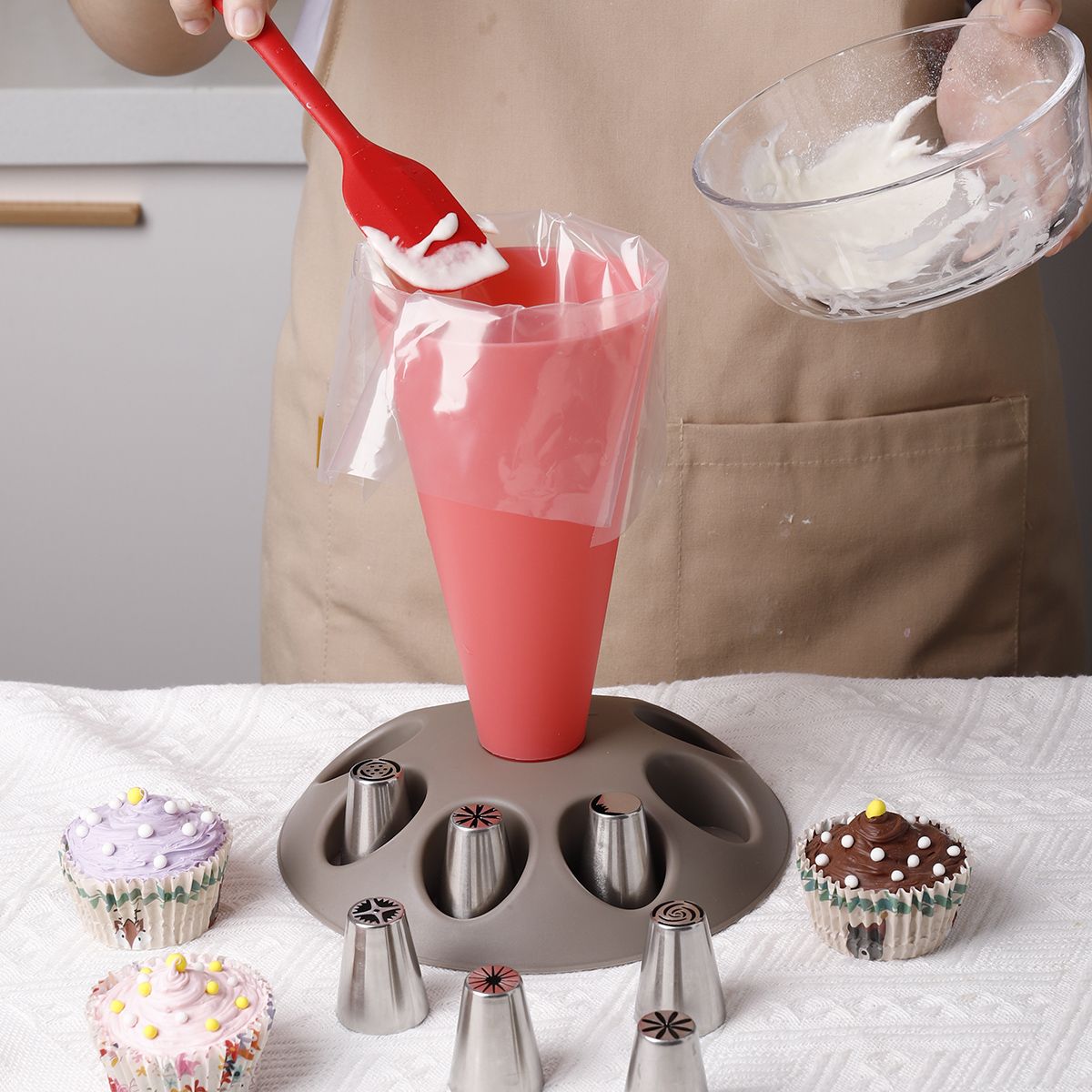 P piping bag piping nozzle storage rack