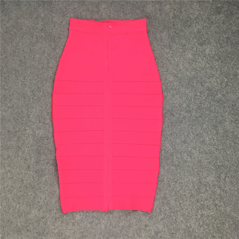 A European and American new model with characteristic stripes, sexy mid-skirt temperament, slim fit, high waist, hip wrap