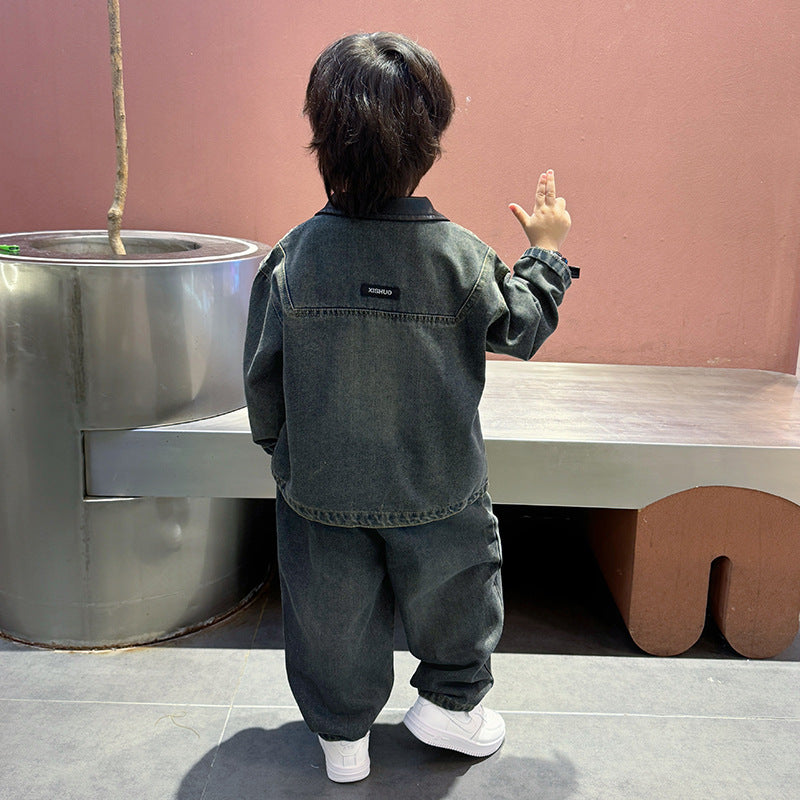 A children's denim suit