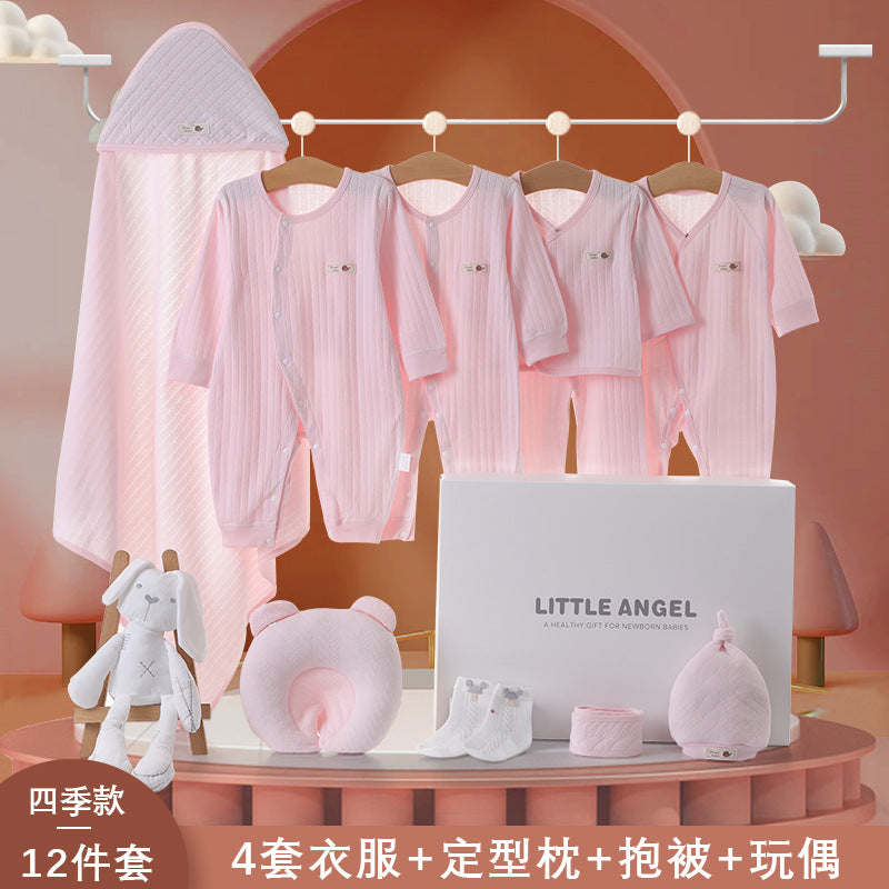 A2 Spring and Autumn Hot Sale New Baby Gift Box Breathable Soft Thin Newborn Baby Clothes onesie Romper Set - Mixbatch