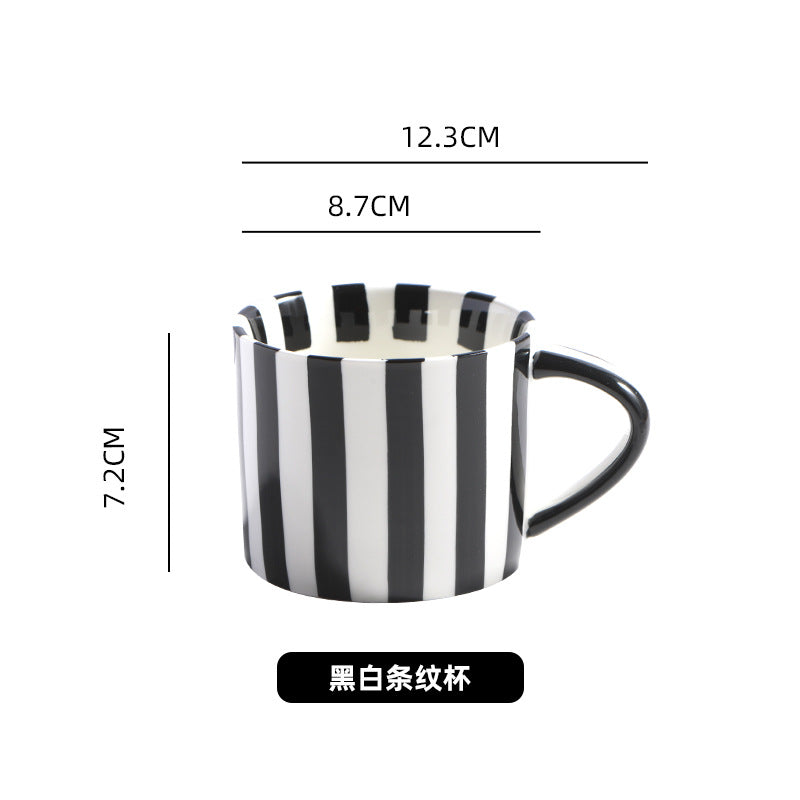 A Nordic hand-painted retro coffee cup and saucer set