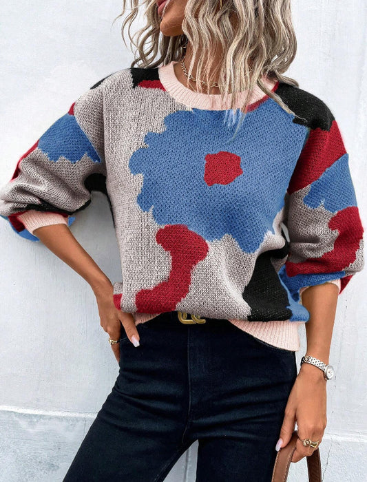 A Women's Long Sleeve Knitted Sweater