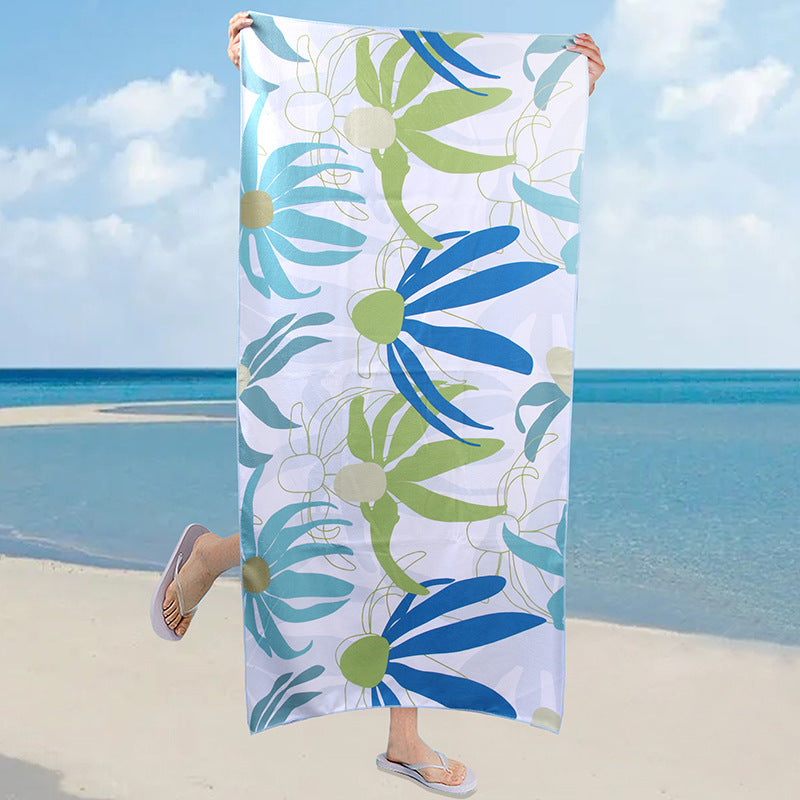 A microfiber double-sided velvet beach towel
