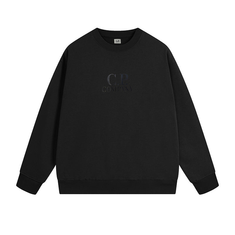 A crew neck sweater