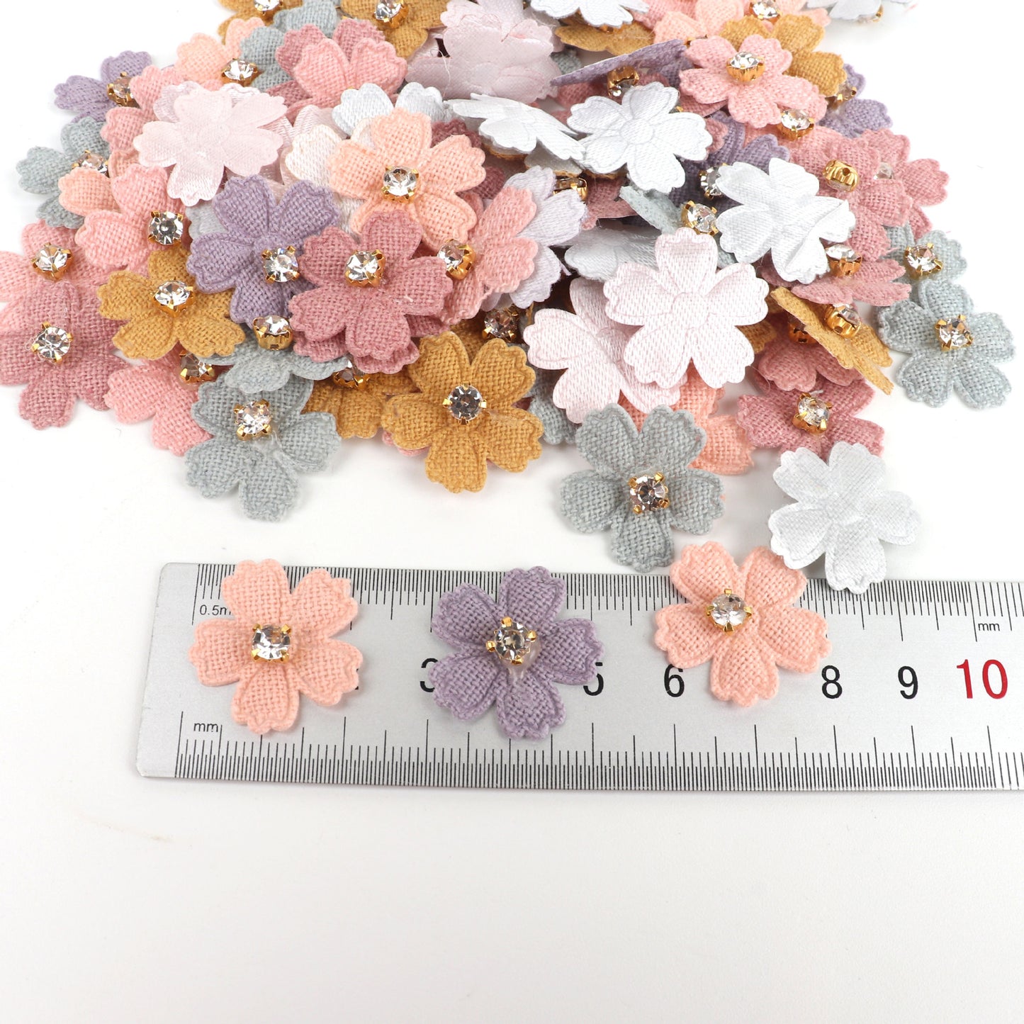 A DIY five-petaled small flower bright diamond clothing accessories, accessories headgear flower clothes decoration, small flower express sales Amazon - Mixbatch