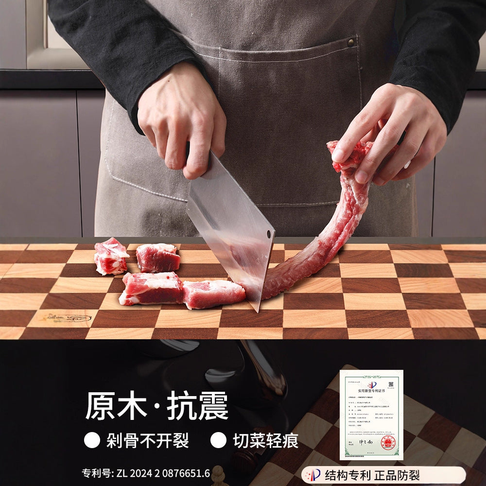 A Chessboard Checking Board Imported Log Cutting Board Food Grade Antibacterial Anti-mildew Household Solid Wood Kitchen Cutting Board Chopping Board