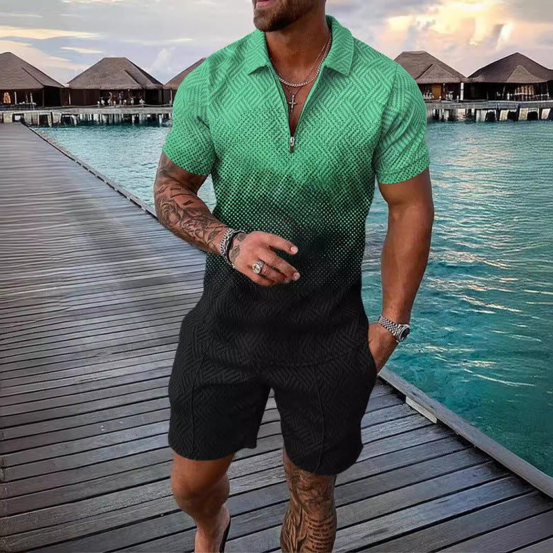A short-sleeved shorts set