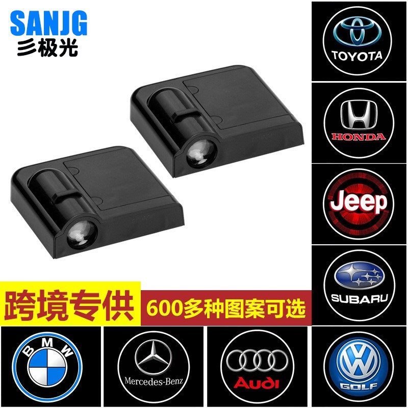 A Car LED door sticker welcome light, projection light, door light, laser light, universal modified wire-free welcome light