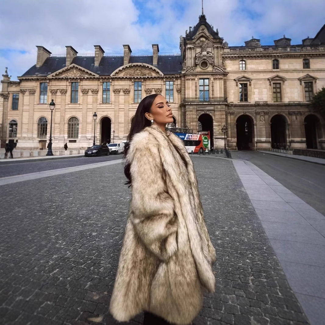 A faux fur coat