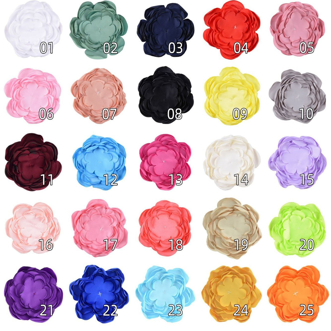 A handmade matte satin hand sewn 9 layers baked edge flower DIY hair accessories burned edge head flower accessories - Mixbatch