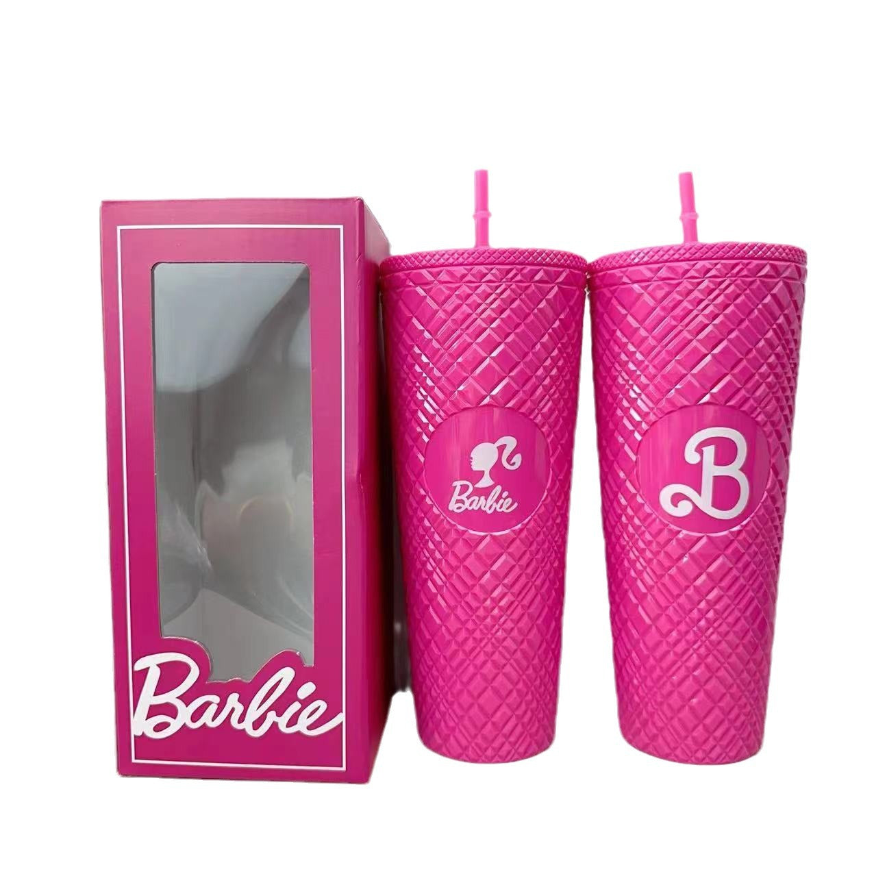 A baby Thailand Vietnam spot color box double layer random cup gem plastic cup straw cup water cup Barbie durian cup - Mixbatch