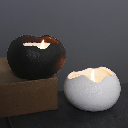 A Creative Eggshell Ceramic Candle Cup