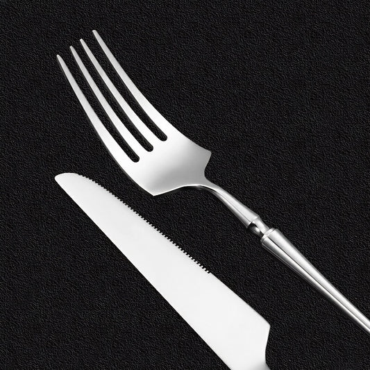 A stainless steel cutlery
