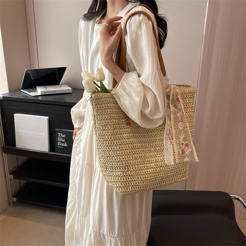 A woven bag shoulder bag